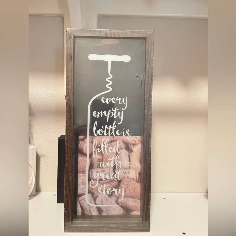 Rustic Brown Wine Cork Shadow Box